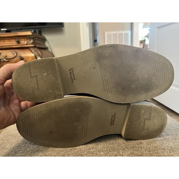Johnston And Murphy Blue Suede Mens Shoes. Derby Style. Size 10.5. 59-11647